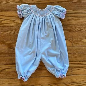 Petit Bebe blue romper 9 months